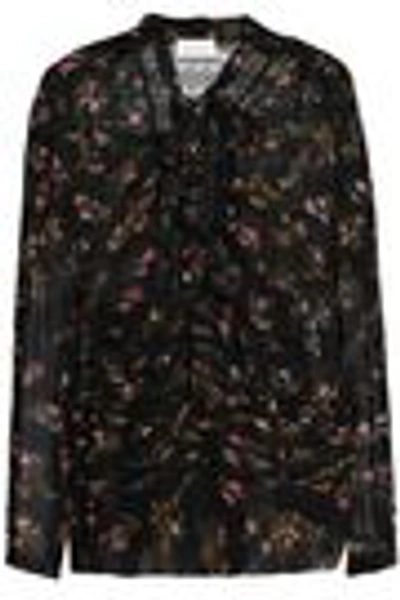 Shop Zimmermann Lace-paneled Floral-print Georgette Blouse In Black