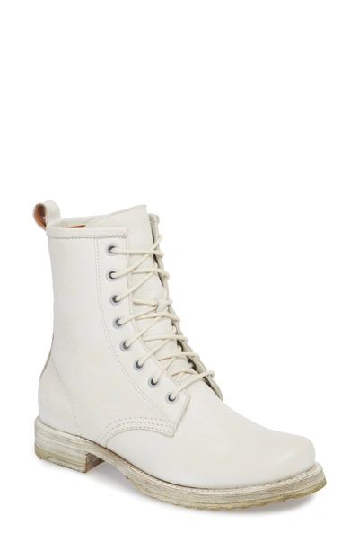 Shop Frye 'veronica Combat' Boot In White Leather