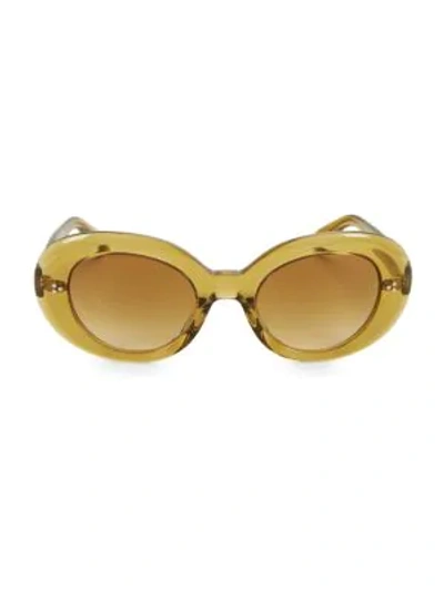 Shop Oliver Peoples Erissa 52mm Oval Sunglasses In Dark Honey