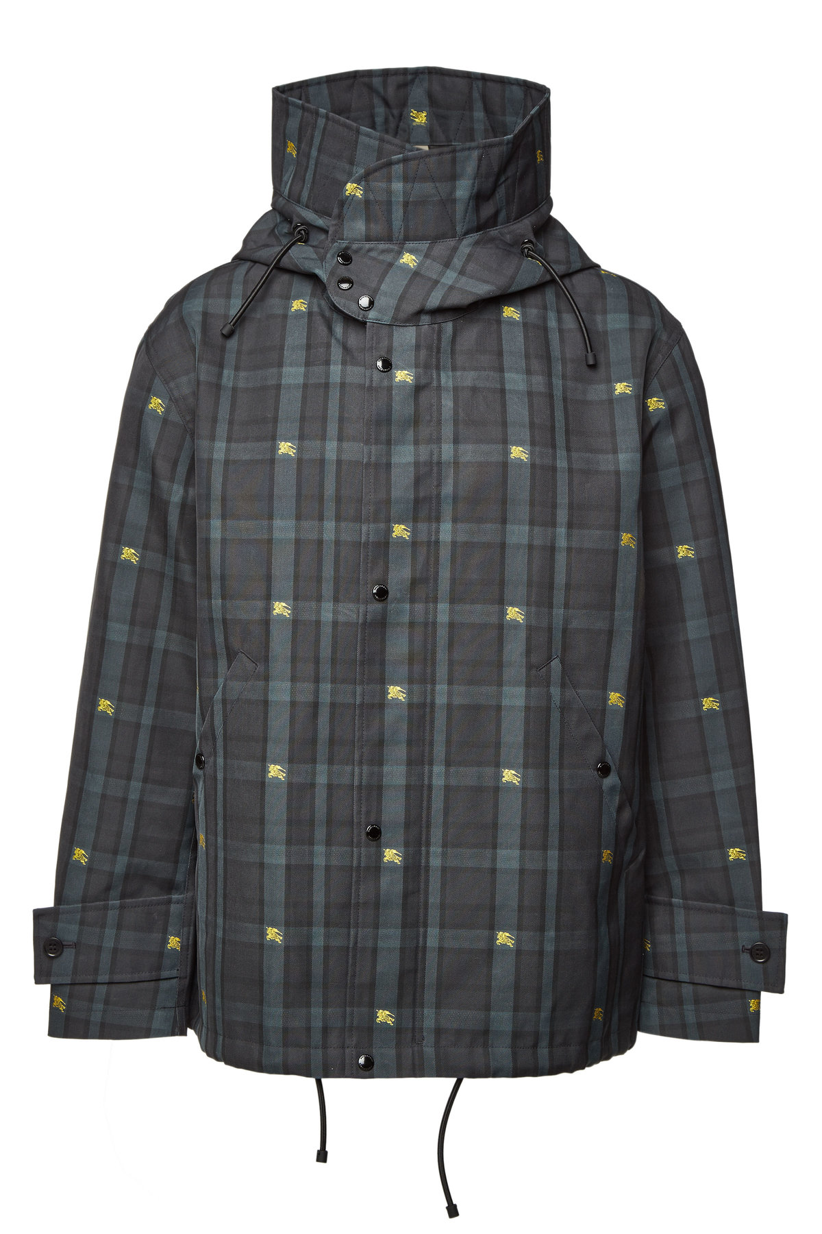 Burberry Equestrian Knight Check Nylon Hooded Jacket In Green | ModeSens