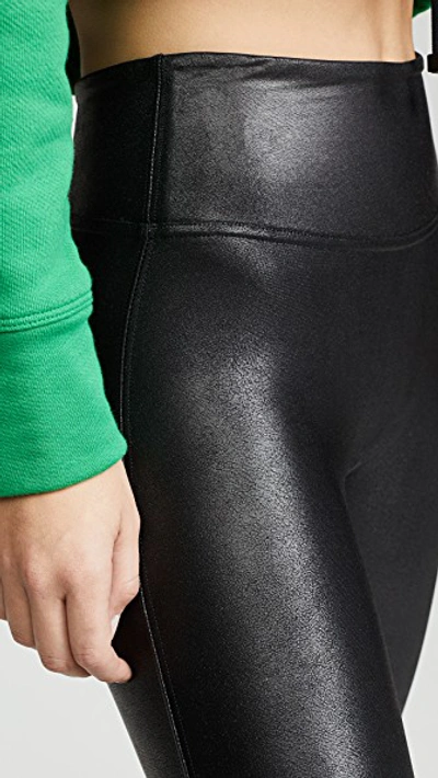 Shop Spanx Faux Leather Bike Shorts In Black