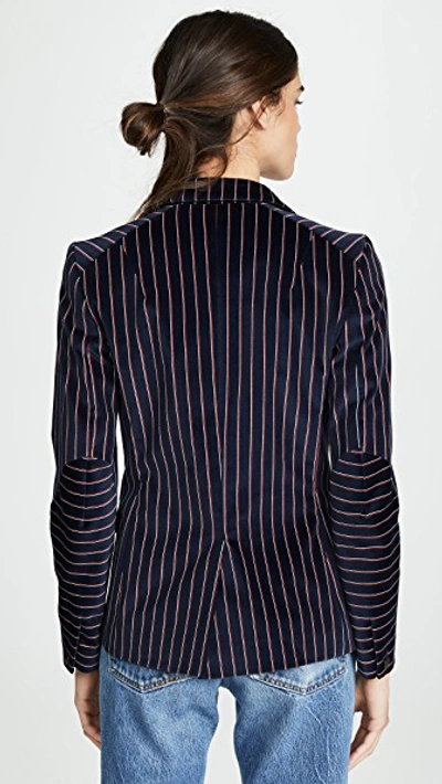 Shop Rag & Bone Lexington Velvet Blazer In Navy Stripe