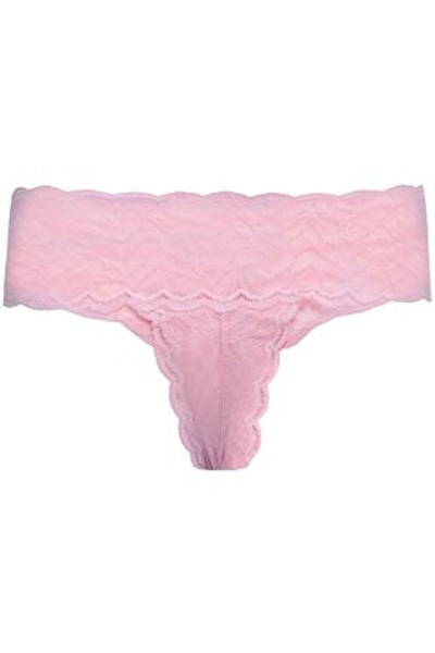 Shop Cosabella Woman Sweet Treats Stretch-lace Mid-rise Briefs Baby Pink