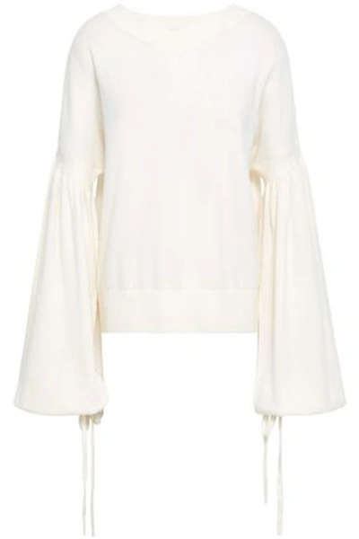 Shop Zimmermann Woman Wool And Cashmere-blend Sweater Ivory