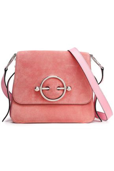 Shop Jw Anderson J.w.anderson Woman Suede And Leather Shoulder Bag Pink