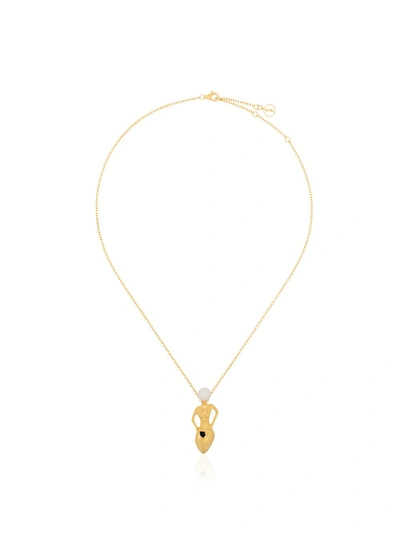 Shop Anissa Kermiche 18k Yellow Gold Pauline Pearl Body Pendant Necklace In 107 - Metallic