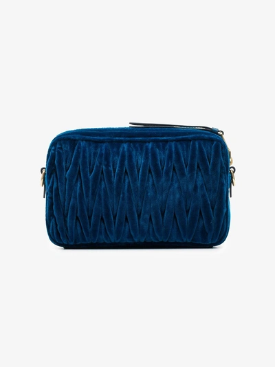 Shop Miu Miu Blue Matelassé Shoulder Bag In F0215 Cobalt Blue