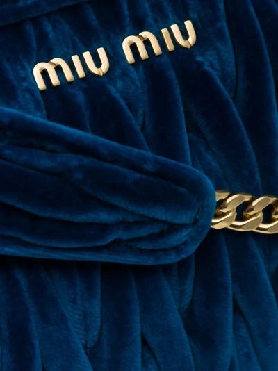 Shop Miu Miu Blue Matelassé Shoulder Bag In F0215 Cobalt Blue
