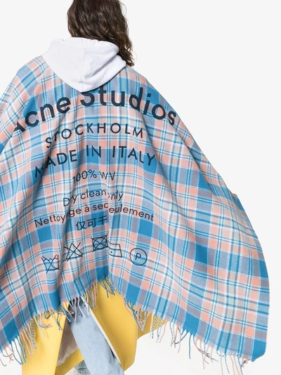 Shop Acne Studios Karierter Poncho In Multicoloured