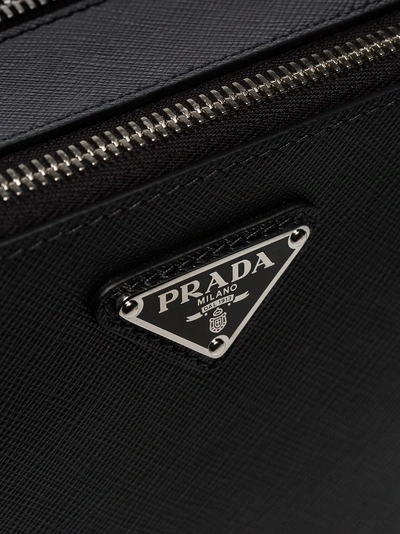 Shop Prada Black Brique Saffiano Leather Bag