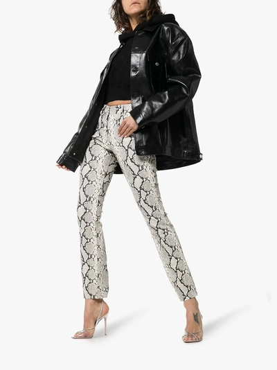 Shop Alyx 1017  9sm Leather Snakeskin Print Trousers In 002 Grey