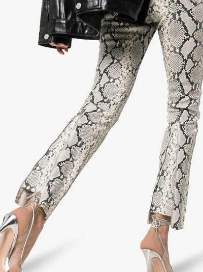 Shop Alyx 1017  9sm Leather Snakeskin Print Trousers In 002 Grey