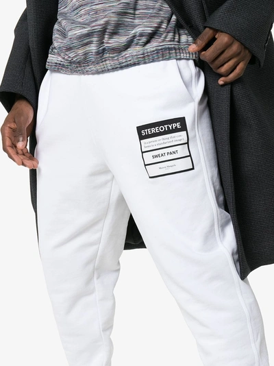 Shop Maison Margiela Logo Patch Sweatpants In 100 White