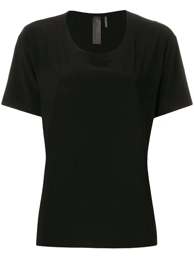 Shop Norma Kamali Scoop Neck T-shirt In Black