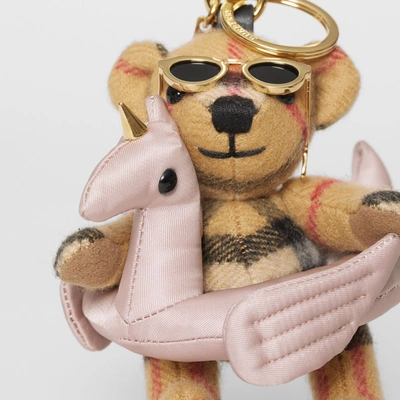 Shop Burberry Thomas Bear Charm In Pool Float In Antique Yellow