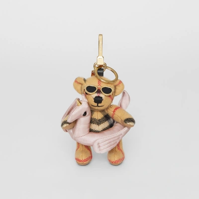 Shop Burberry Thomas Bear Charm In Pool Float In Antique Yellow