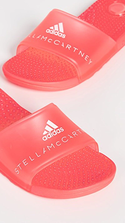 Shop Adidas By Stella Mccartney Adissage Slides In Turbo/turbo/white