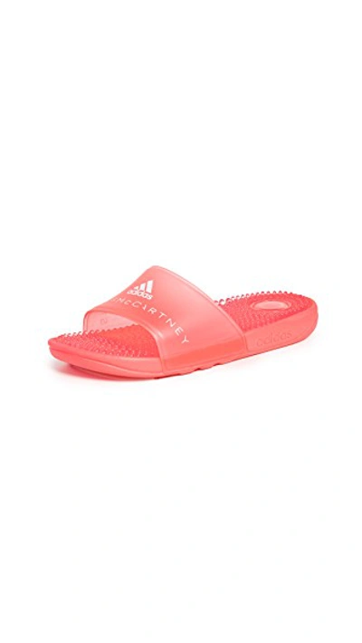 Shop Adidas By Stella Mccartney Adissage Slides In Turbo/turbo/white