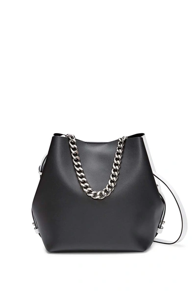 Shop Rebecca Minkoff Kate Medium Convertible Bucket Bag In Black/white