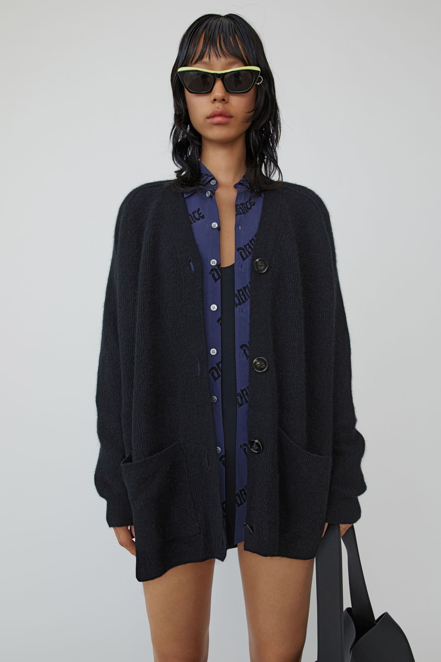 acne studios black cardigan