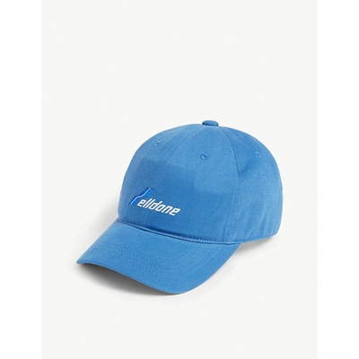 Shop We11 Done Embroidered Logo Cotton Baseball Cap In Blue