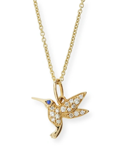 Shop Sydney Evan Girls' 14k Gold Hummingbird Charm Necklace