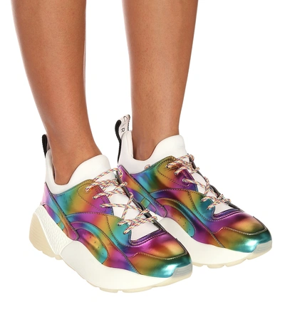 Shop Stella Mccartney Eclypse Metallic Sneakers In Multicoloured