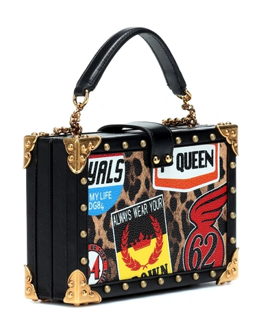 Shop Dolce & Gabbana My Heart Printed Leather Shoulder Bag In Multicoloured