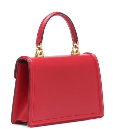 Shop Dolce & Gabbana Small Devotion Leather Shoulder Bag In Red
