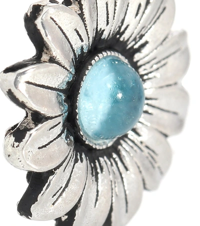 Gucci Gg Marmont & Flower Mismatched Sterling Silver Stud Earrings In Silver