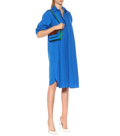 Shop Marni Cotton Shirt Dress In Blue