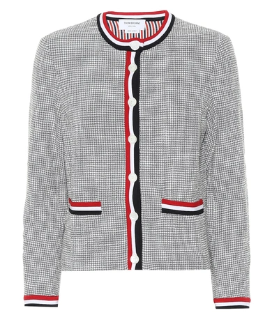 Shop Thom Browne Tweed Jacket In Grey