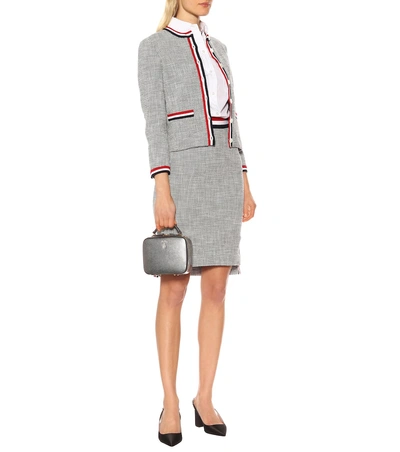 Shop Thom Browne Tweed Jacket In Grey