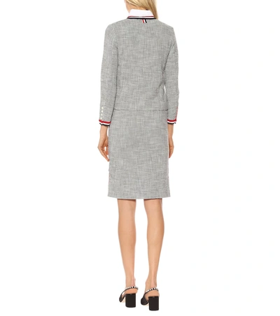 Shop Thom Browne Tweed Jacket In Grey