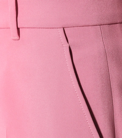 Shop Gucci Stretch Crêpe Mid-rise Pants In Pink