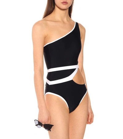 Shop Alexandra Miro Tatiana One-shoulder Swimsuit In Black