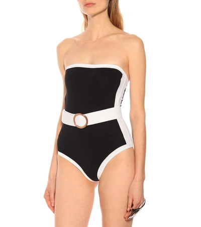 Shop Alexandra Miro Whitney Belted Swimsuit In Black