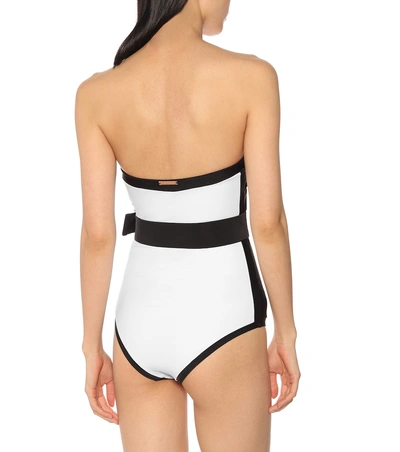 Shop Alexandra Miro Whitney Belted Swimsuit In White