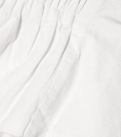 Shop Alexandra Miro Selma Ruffled Cotton Crop Top In White