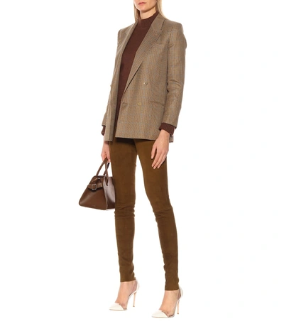 Shop Stouls Carolyn Suede Leggings In Brown