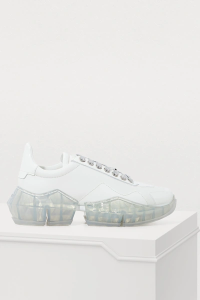 Shop Jimmy Choo Diamond Sneakers In White