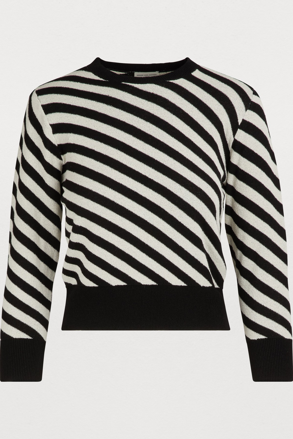 Dries Van Noten Striped Sweater In Black | ModeSens