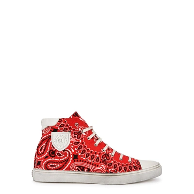 Shop Saint Laurent Bedford Printed Canvas Hi-top Trainers