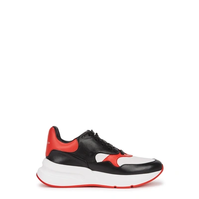 Shop Alexander Mcqueen Oversized Runner Leather Trainers In Black And Red