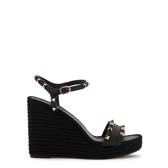 valentino black wedges