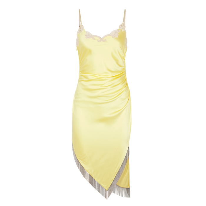 yellow silk slip