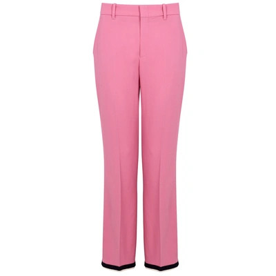 Shop Gucci Pink Cropped Bootcut Trousers