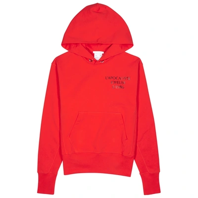 Shop Helmut Lang L'apocalypse Hooded Cotton Sweatshirt In Red