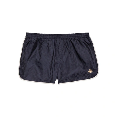 Shop Gucci Gg Jacquard Swim Shorts In Navy