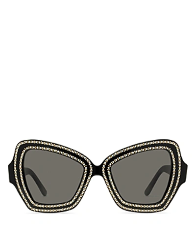 Shop Celine Women's Embellished Butterfly Sunglasses, 54mm In Black/smoke
